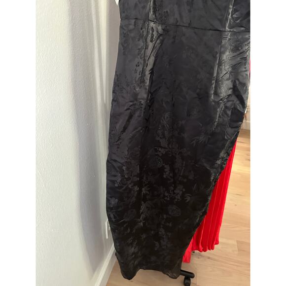 SAU LEE Jill Chinese Jacquard Pencil Dress in Black - Picture 8 of 12